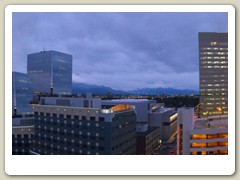 Panorama of Anchorage from our hotel balcony