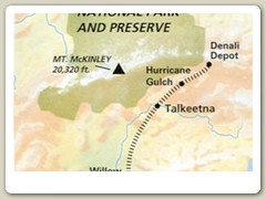 Denali to Anchorage map