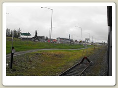 End of train track at small town