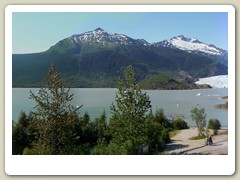 Panoramic view of the melting glacier