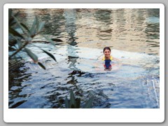 Libby in the mineral water hoping to get rejuvenated